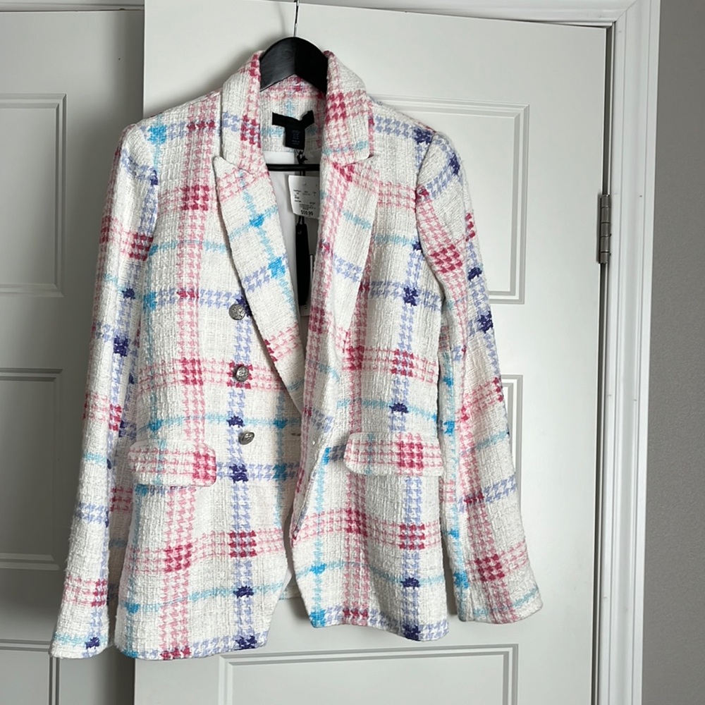 Medium blazer with tweed like material